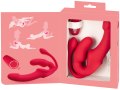 Vibrační samodržící připínák s análním vajíčkem Triple Teaser RC (Strapless Strap-On)