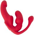 Vibrační samodržící připínák s análním vajíčkem Triple Teaser RC (Strapless Strap-On)