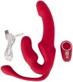 Vibrační samodržící připínák s análním vajíčkem Triple Teaser RC (Strapless Strap-On)