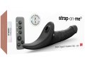 Realistický vibrační strapon s jazýčkem - vel. M (Strap-On-Me)