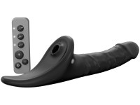 Vibrační připínáky: Realistický vibrační strapon s jazýčkem - vel. M (Strap-On-Me)