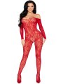 Síťovaný catsuit s květinovým vzorem (Leg Avenue)
