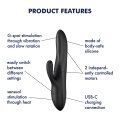 Rotační hřejivý vibrátor s králíčkem Heat Flex 3 (Satisfyer)