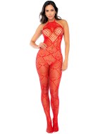 Catsuity a celotělové overaly: Síťovaný catsuit se srdíčky a kamínky - one size (Mapalé)