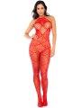 Síťovaný catsuit se srdíčky a kamínky - one size (Mapalé)