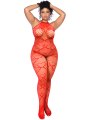 Síťovaný catsuit se srdíčky a kamínky - plus size (Mapalé)