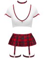 Kostým Školačka - crop top, minisukně, tanga a obojek (Cottelli)
