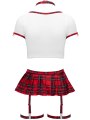 Kostým Školačka - crop top, minisukně, tanga a obojek (Cottelli)