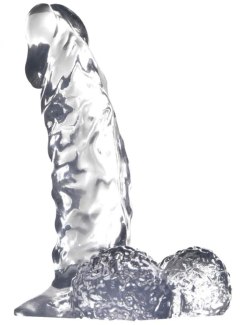 Transparentní dildo LUXY, 15 cm
