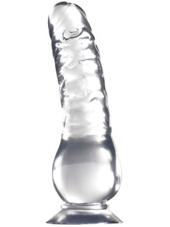 Transparentní dildo LUXY, 18 cm