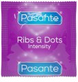 Kondom Pasante Intensity Ribs & Dots, vroubkovaný