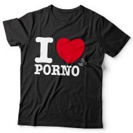 Pánská trička, tílka a topy: Tričko I LOVE PORNO - černé