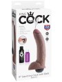 Realistické hnědé stříkající dildo s varlaty King Cock 9"
