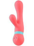 Vibrátory s králíčkem (na bod G i klitoris): Krásný nabíjecí vibrátor na bod G a klitoris Saffron Pink