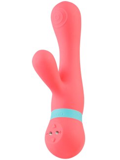 Krásný nabíjecí vibrátor na bod G a klitoris Saffron Pink