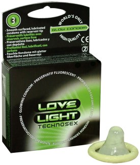 Svítící kondomy Love Light Technosex (3 ks)