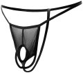 Pánská síťovaná minitanga s otvory na penis a varlata