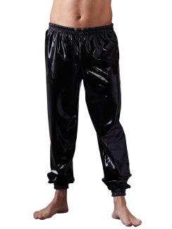 Volné latexové kalhoty s elastickými lemy